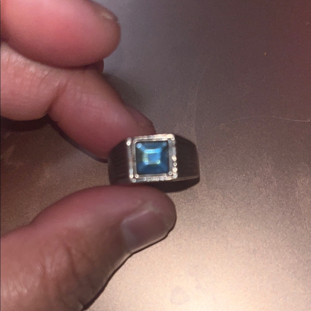 Silver Ring with Blue Gemstone